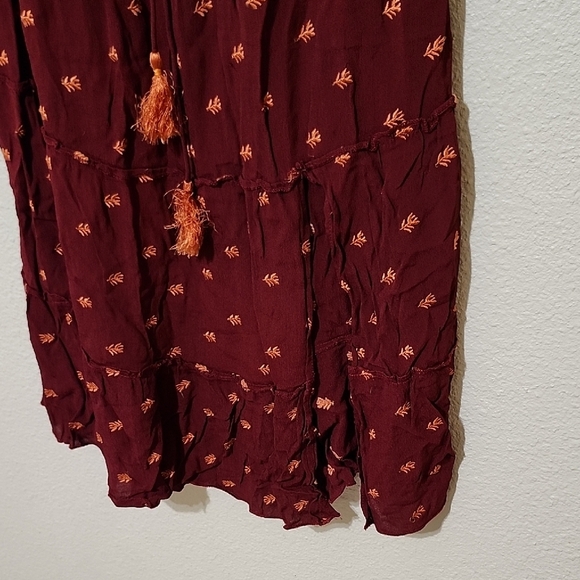 RAGA Red A-Line Midi Skirt with Tie Front - Picture 7 of 12